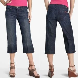 7 For All Mankind Crop Dojo Jeans Low Rise Dark Wash Size 27